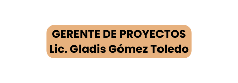 GERENTE DE PROYECTOS Lic Gladis Gómez Toledo